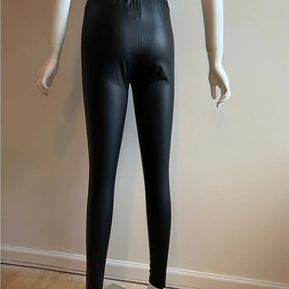 Dorothy Perkins Shiny Wet Look Black Leggings Pants Stretch US6 UK 10 - Picture 5 of 11